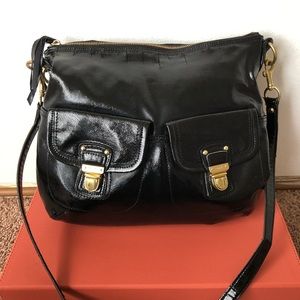 Coach Daisy Liquid Gloss Black Patent Leather Hobo bag